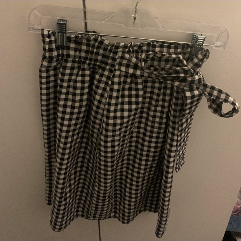 SHEIN checkered skirt with a cute bow